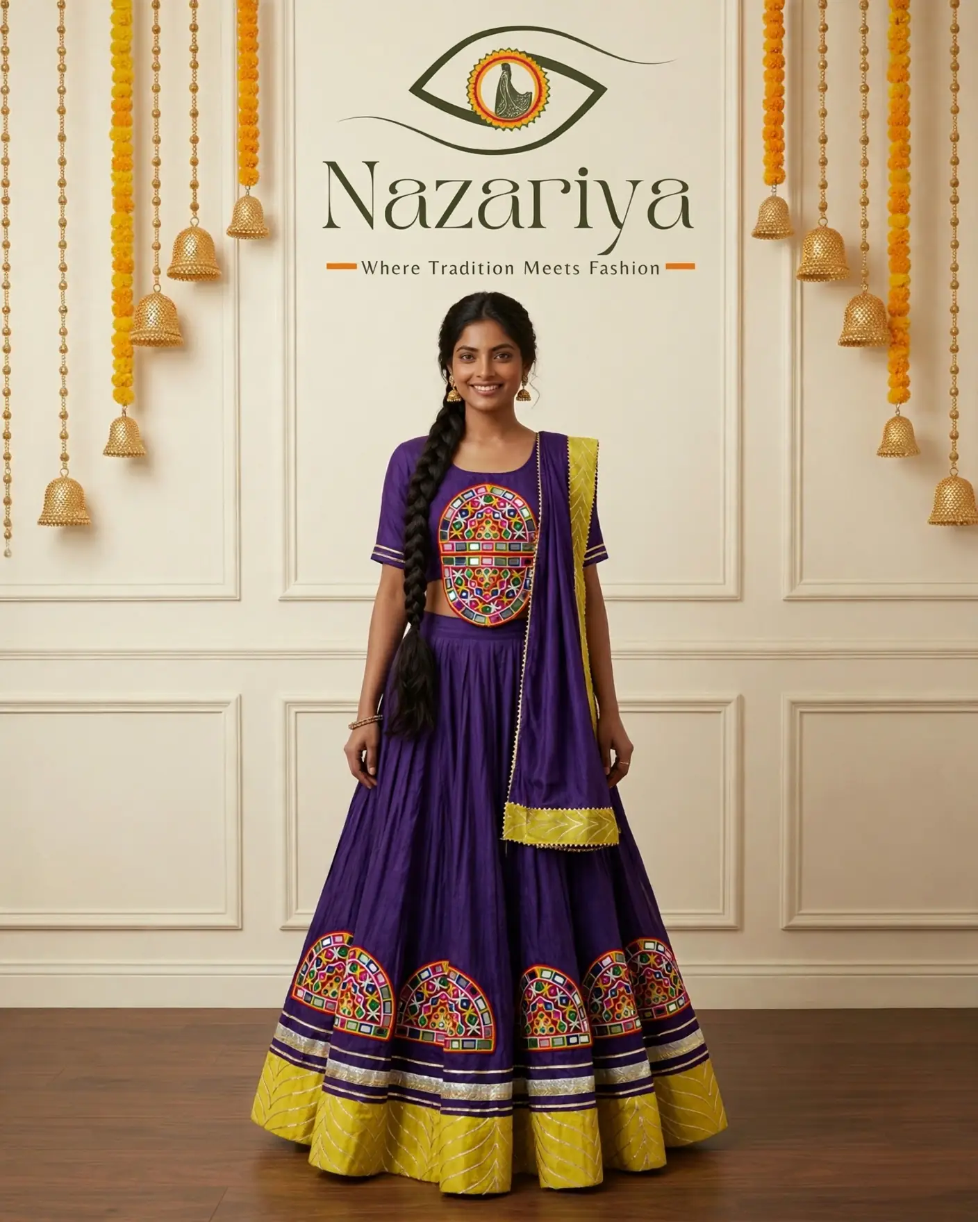 Purple Mirror-Work Chaniya Choli — Indian ethnic wear Brampton