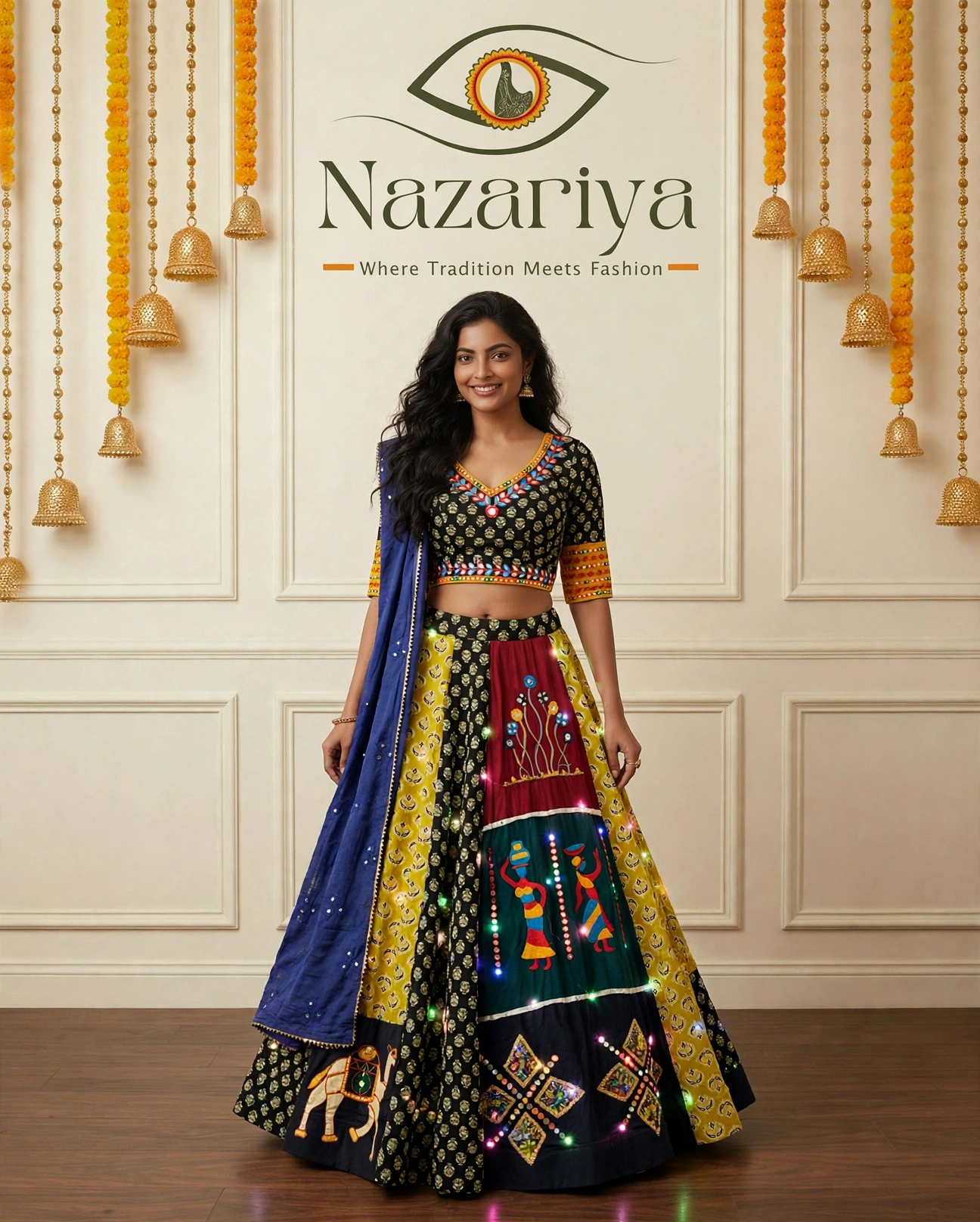 Kutchi LED Light-Up Chaniya Choli — Indian ethnic wear Brampton