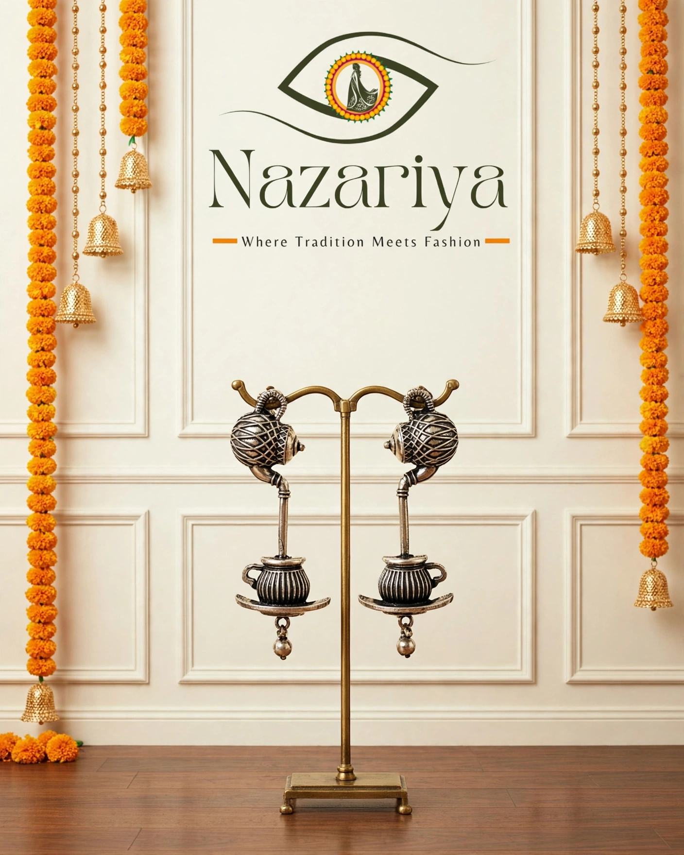 Chai Kettle Dangle Earrings — Indian ethnic wear Brampton