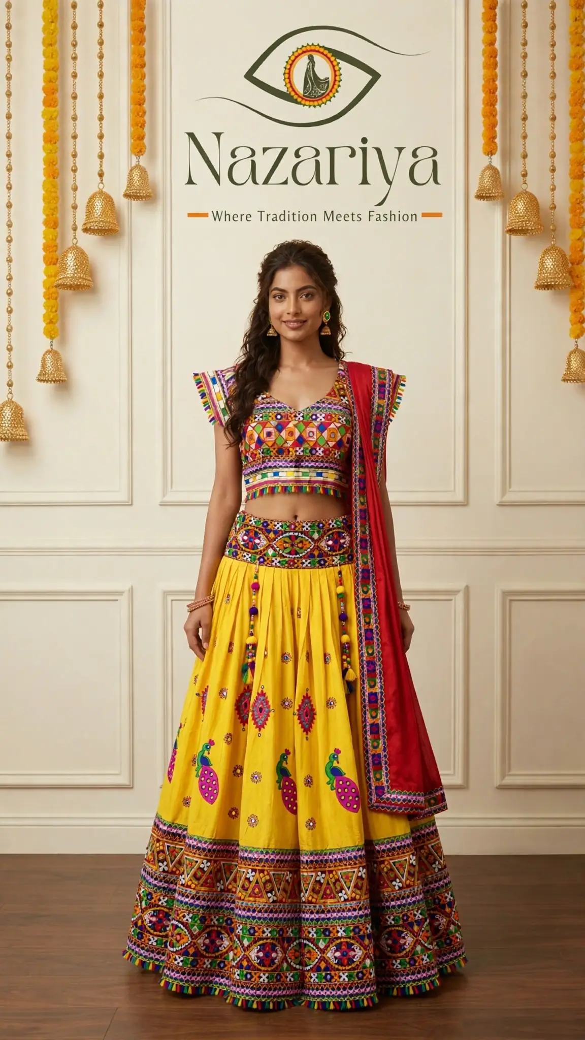 Yellow Peacock (Mor) Chaniya Choli — Indian ethnic wear Brampton