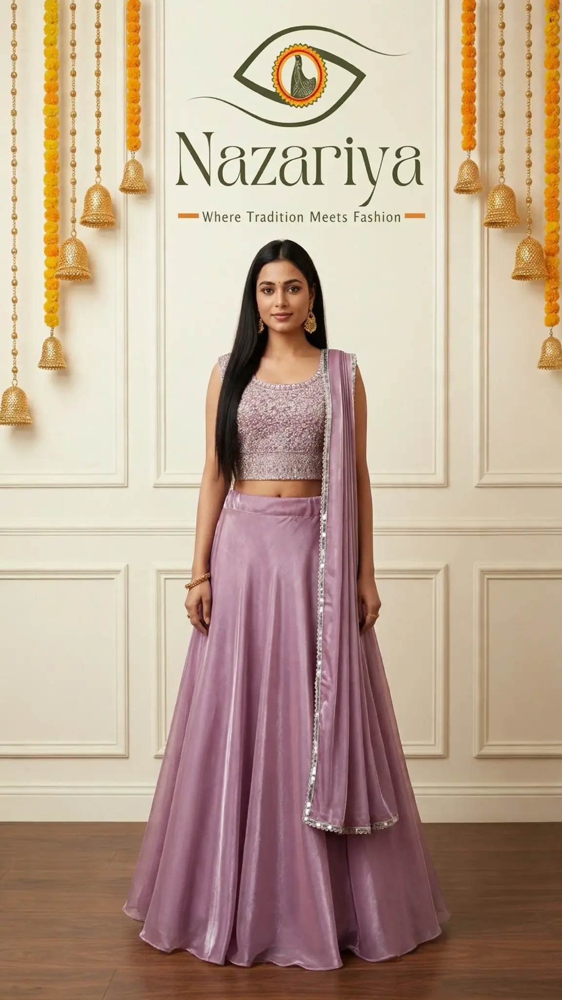 Mauve Shimmer Embroidered Lehenga — Indian ethnic wear Brampton